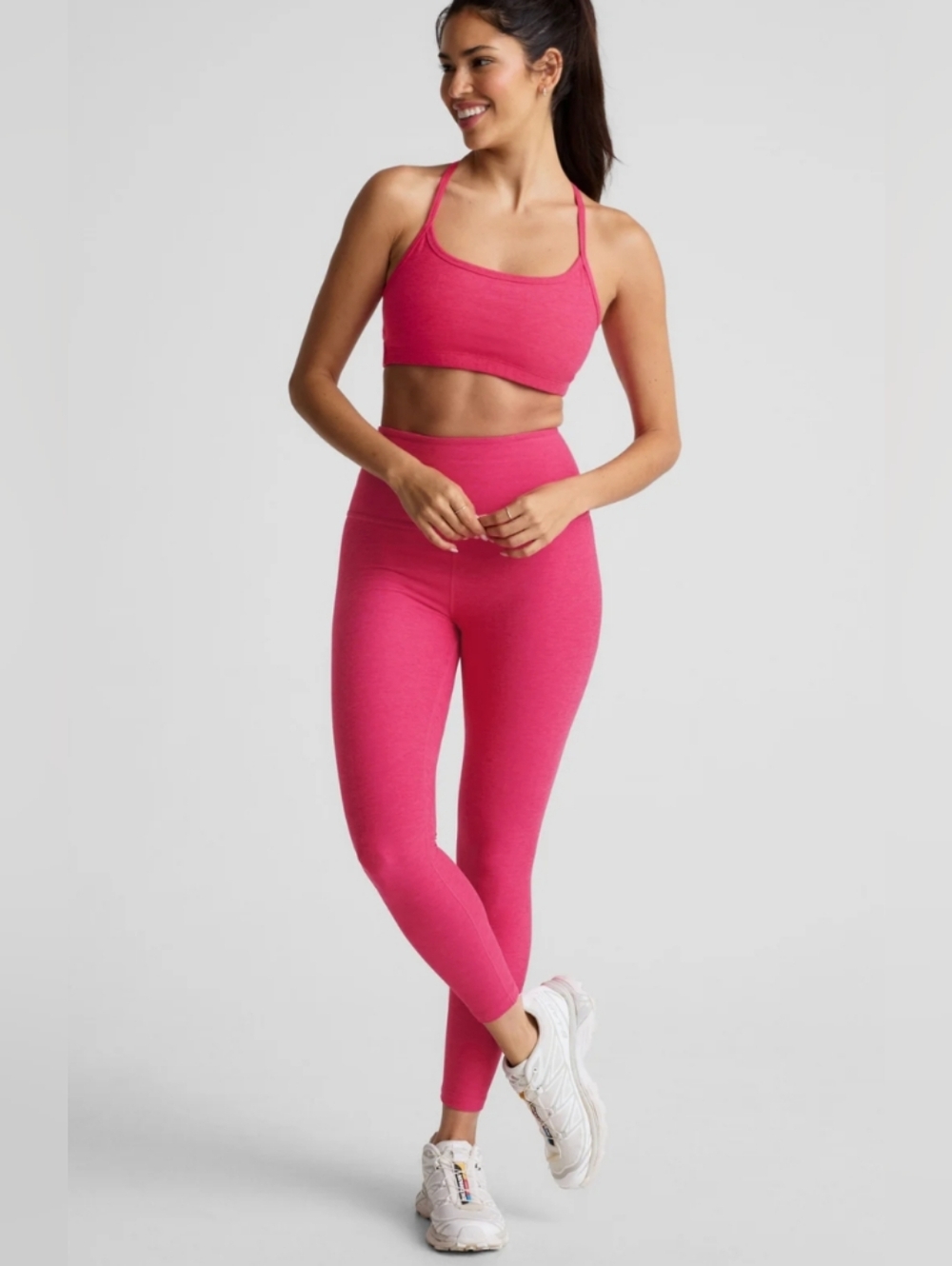 BEYOND YOGA Spacedye Caught In The Midi High Waisted Leggings Hot Pink Size XL